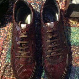 Zanzara Men's Brando Burgundy(Wine) Woven Leather Shoes - 11.5 - New in Box